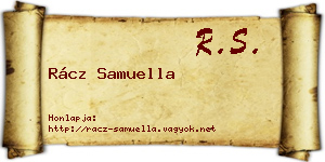 Rácz Samuella névjegykártya